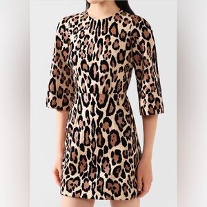 Dolce & Gabbana leopard print flocked canvas mini dress